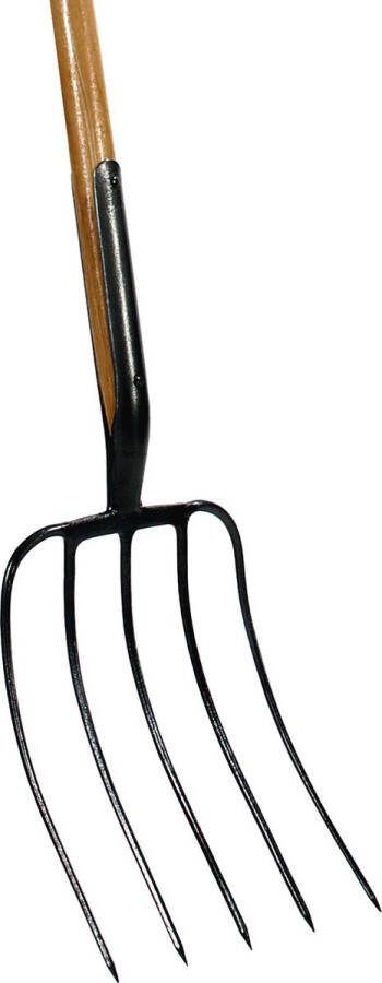 Talen Tools Mestvork 5 tanden houten steel 85 cm met T-greep en vaste veer verbinding