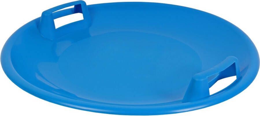 Merkloos Ronde sneeuw glijschotel slee 59 cm blauw sleeen
