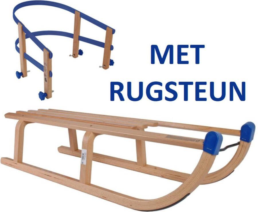 Talen Tools Sneeuwslee Kinderslee Houten slee Winterslee Slede 100 cm Met rugsteun