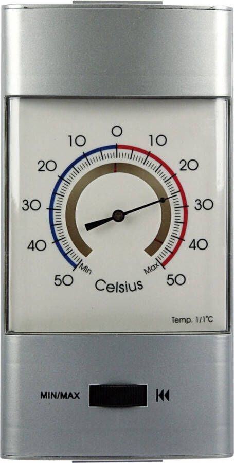 Talen Tools Thermometer min max voor in kas metaal 32 cm Buitenthermometers