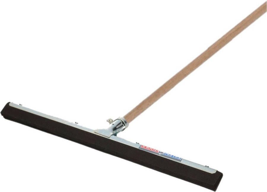 Talen Tools Vloer douche trekker voor water metaal schuimrubber 45 cm met houten steel 130 cm