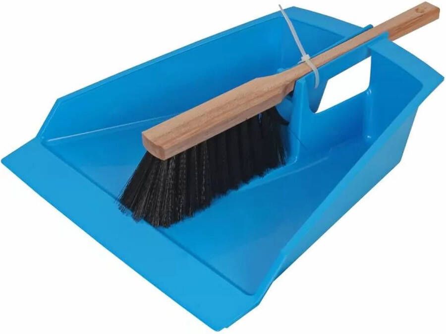 Talen Tools XXL Stoffer en blik blauw 43cm voor tuinafval blad