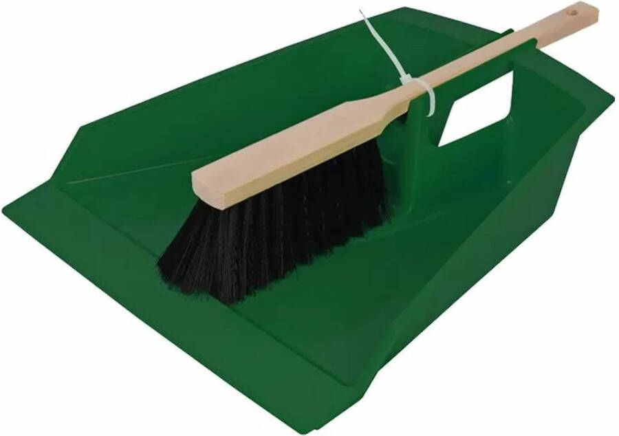 Talen Tools XXL Stoffer en blik donkergroen 43cm voor tuinafval blad