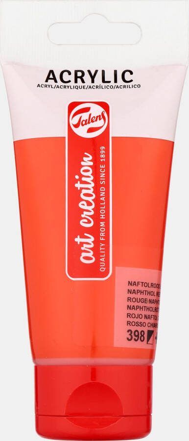 Talens Art Creation Acrylverf tac 398 naftolrood licht tube 75ml Tube a 75 milliliter