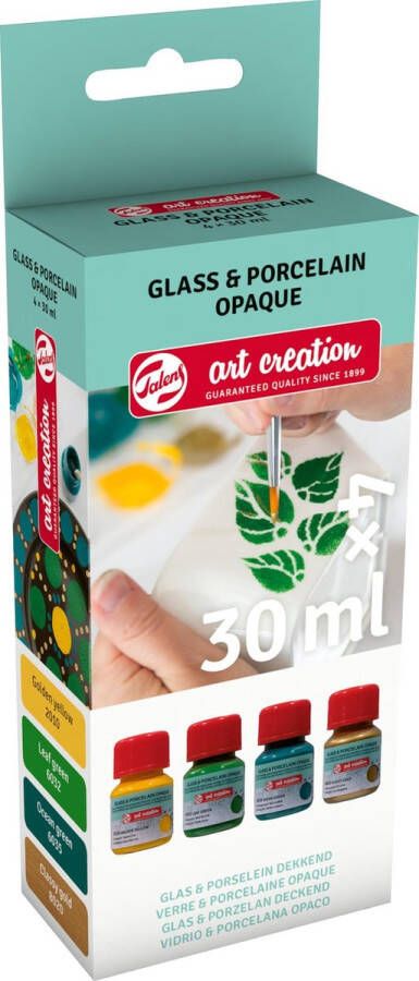 Talens Art Creation Talens Art Creat.Glas & Porselein Dekkend Set 4 x 30 ml Groen Goud