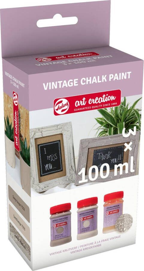 Talens Art Creation vintage krijtverf set + crackling medium beige tinten