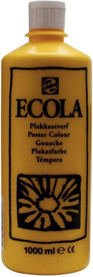 Talens Ecola plakkaatverf flacon van 1000 ml geel