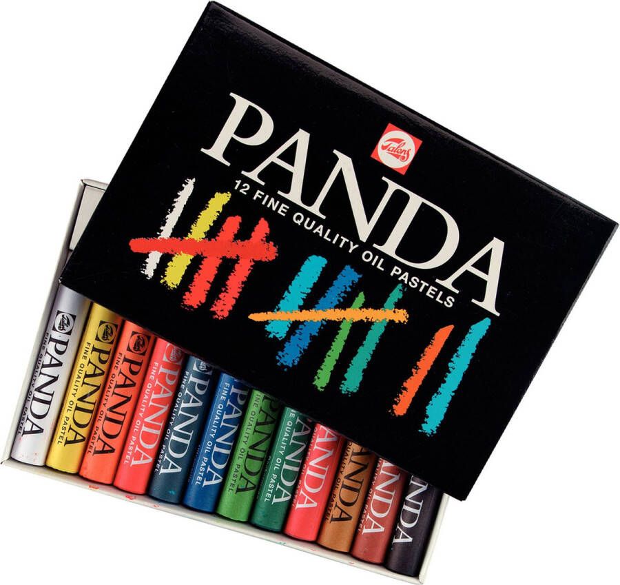 Talens Panda set 12 kleuren krijtjes pastels oliepastels