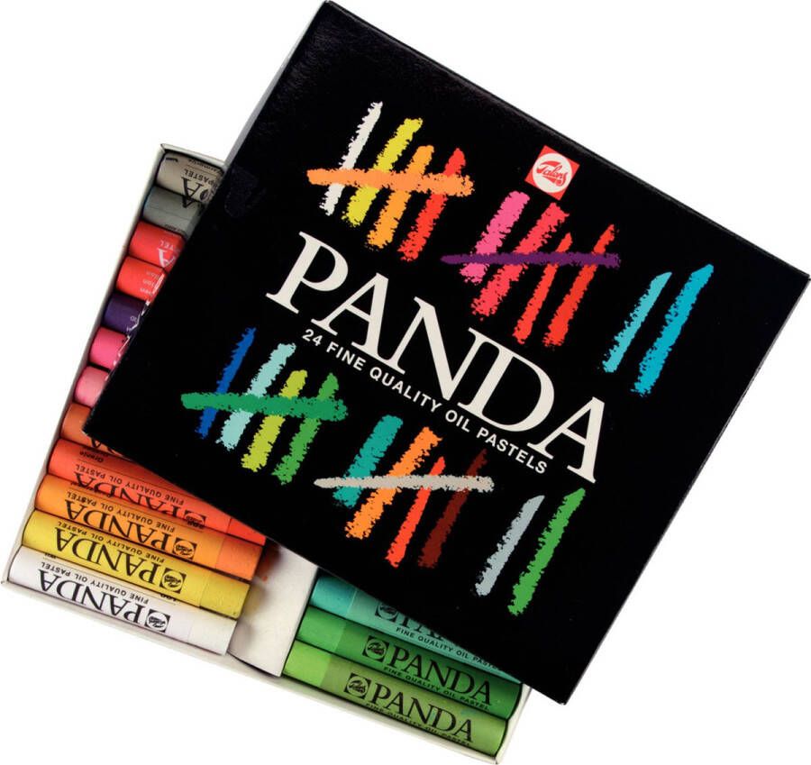 Talens Panda set 24 kleuren krijtjes pastels oliepastels