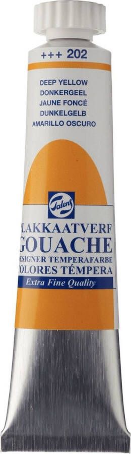 Talens Plakkaatverf 202 donkergeel Gouache extra fine 20 ml