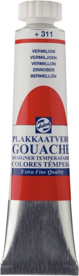 Talens Plakkaatverf 311 Vermiljoen Gouache extra fine 20 ml