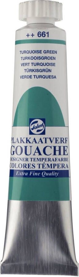 Talens Plakkaatverf 661 Turkooisgroen Gouache extra fine 20 ml