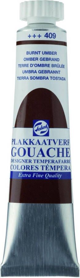 Talens Plakkaatverf 408 Omber Naturel Gouache extra fine 20 ml