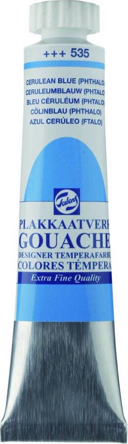 Talens Plakkaatverf 535 Ceruleumblauw (Phtalo) Gouache extra fine 20 ml