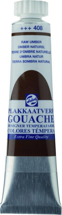 Talens Plakkaatverf 408 Omber Naturel Gouache extra fine 20 ml