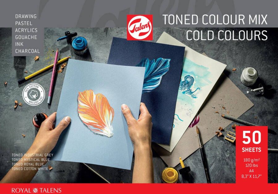 Talens toned colour mix cold colours A4