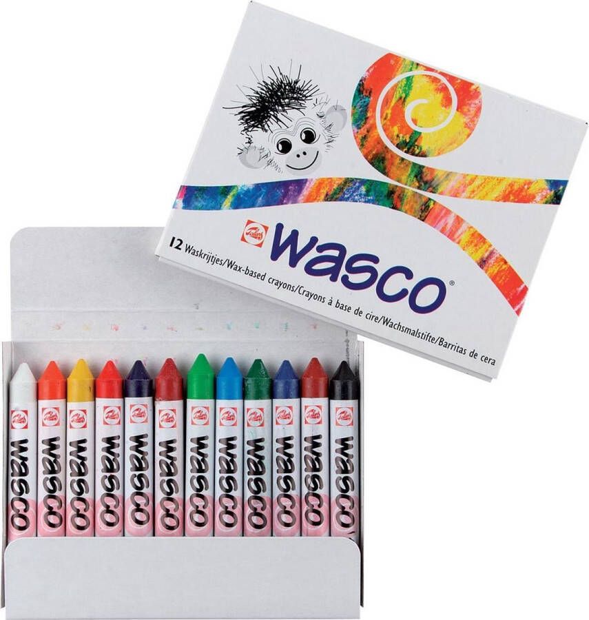 Talens Wasco set 12 kleuren krijtjes waskrijt waspastels