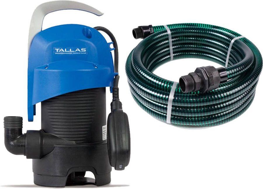 Tallas D-DW 400 + Slang 7 m Vuilwaterpomp Dompelpomp 8400l u 440W Vuil tot Ø30mm Vlotter Kit