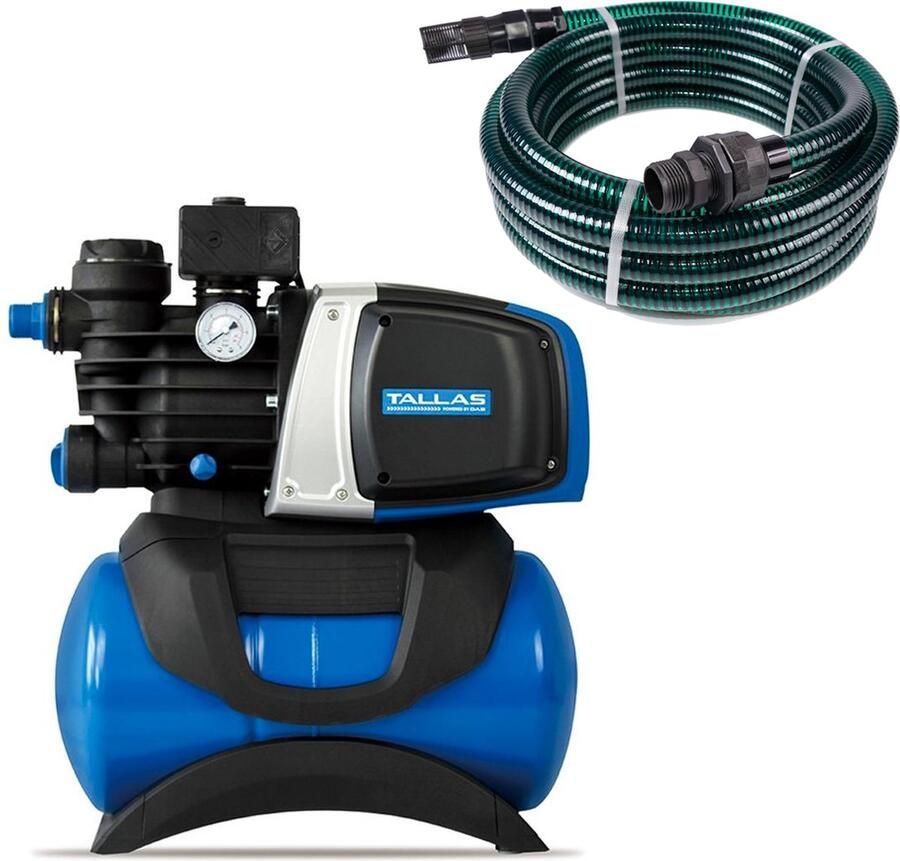 Tallas D-BOOST 850 + Slang Hydrofoorpomp Tuinpomp Ingebouwd Waterfilter 3180l h 850W Geluidsarm