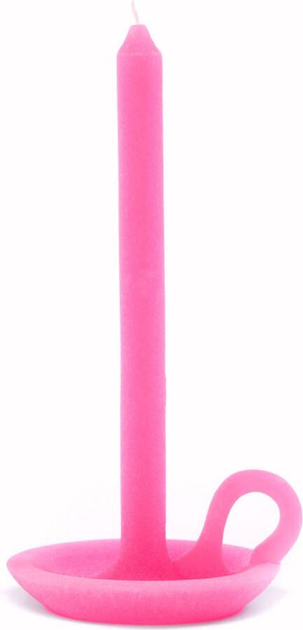 Tallow Kaars & Kandelaar Fluor Pink Roze Kaars 24cm