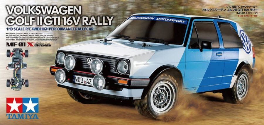 Tamiya 1:10 58714 RC Volkswagen VW Golf Mk2 GTI 16V Rally MF-01X met Certificaat RC Plastic Modelbouwpakket