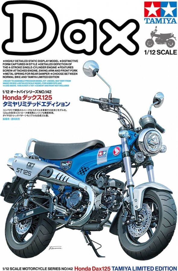 Tamiya 1:12 14142 Honda Dax 125 Motorfiets Limited Edition Plastic Modelbouwpakket