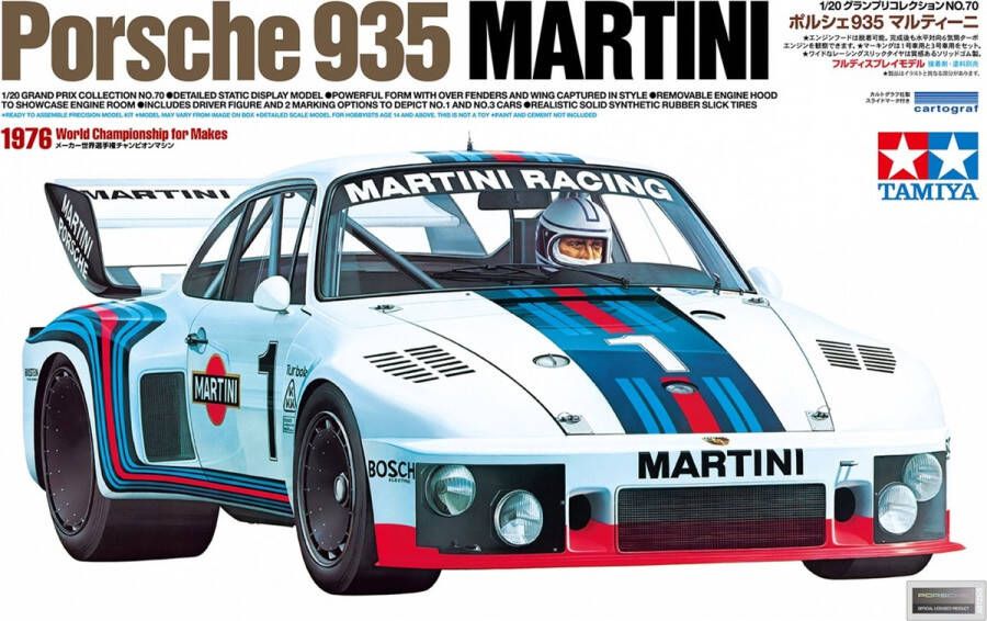 Tamiya 1:20 20070 Porsche 935 Turbo Martini 1976 Plastic Modelbouwpakket