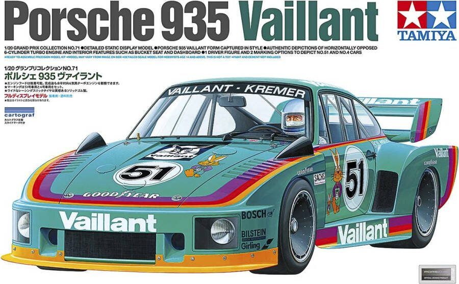 Tamiya 1:20 20071 Porsche 935 Vaillant Racing Car Plastic Modelbouwpakket
