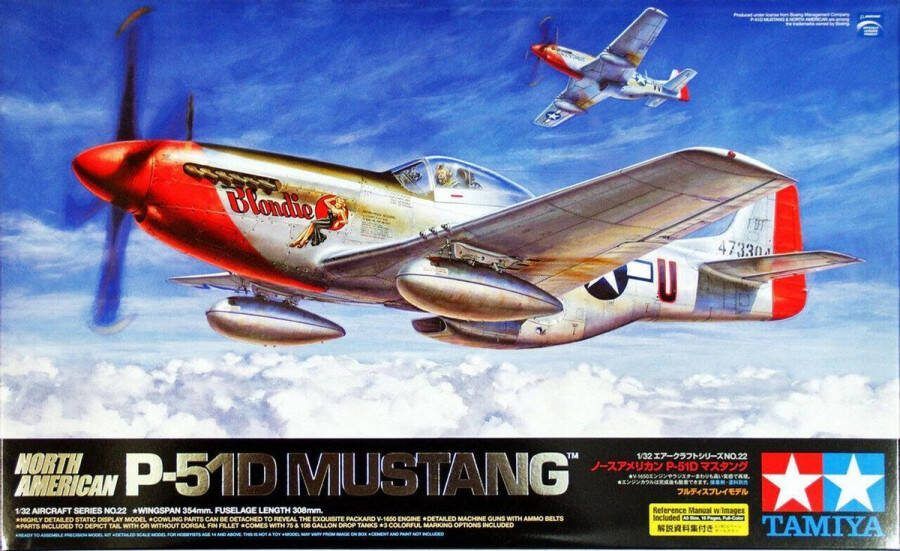 Tamiya 1:32 60322 North American P-51D Mustang Plastic Modelbouwpakket