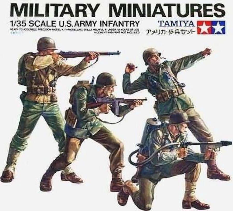Tamiya 1:35 35013 Figuren-Set US Army Infantry with 4 Figures Plastic Modelbouwpakket