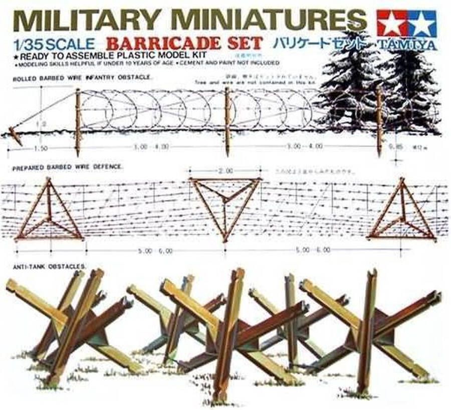 Tamiya 1:35 35027 Diorama-Set Barricade Plastic Modelbouwpakket