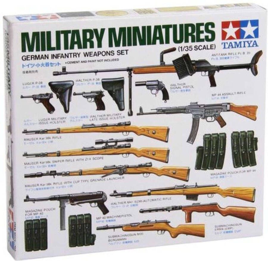 Tamiya 1:35 35111 German Infantry Weapons Diorama Set Plastic Modelbouwpakket