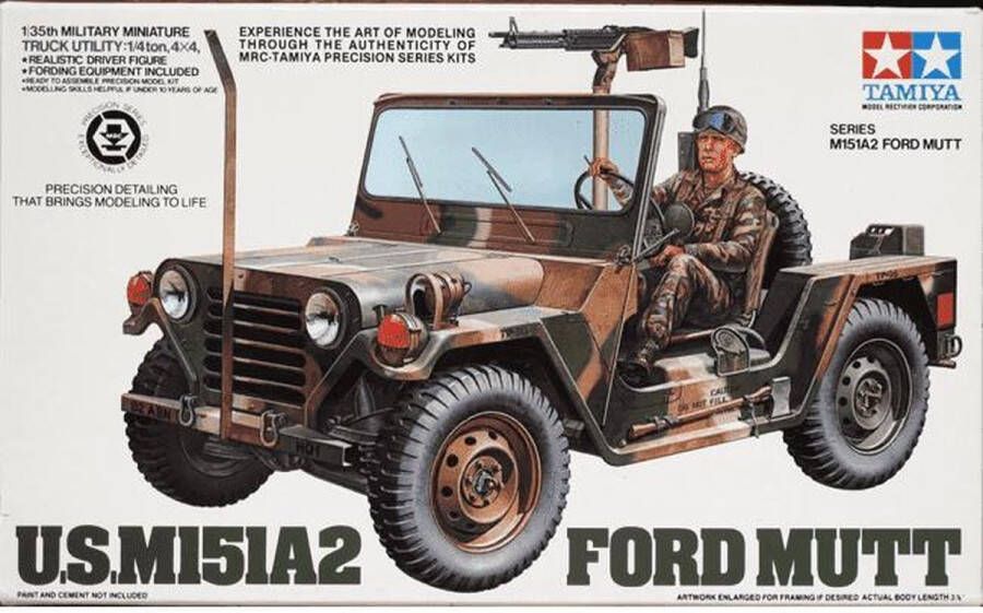 Tamiya 1:35 35123 US M151A2 Ford MUTT Truck with 1 Figure Plastic Modelbouwpakket