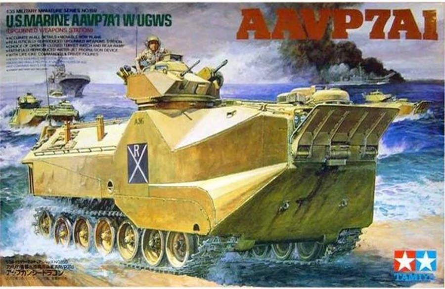 Tamiya 1:35 35159 US Marine AAVP 7A1 w UGWS Turret Plastic Modelbouwpakket