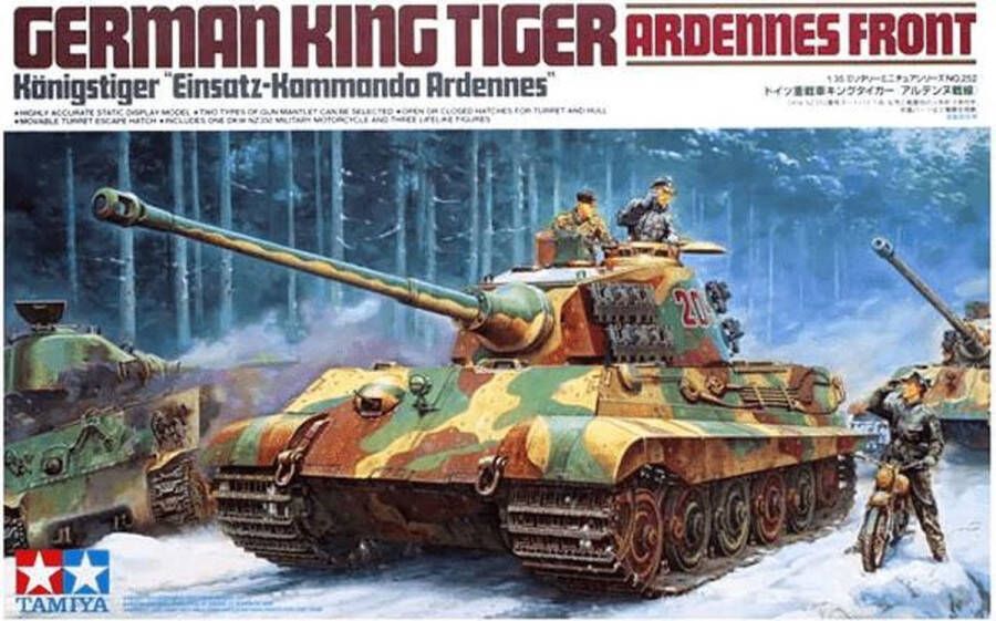 Tamiya 1:35 35252 German Kingtiger Ardennen Fro. w 3 Figures Plastic Modelbouwpakket