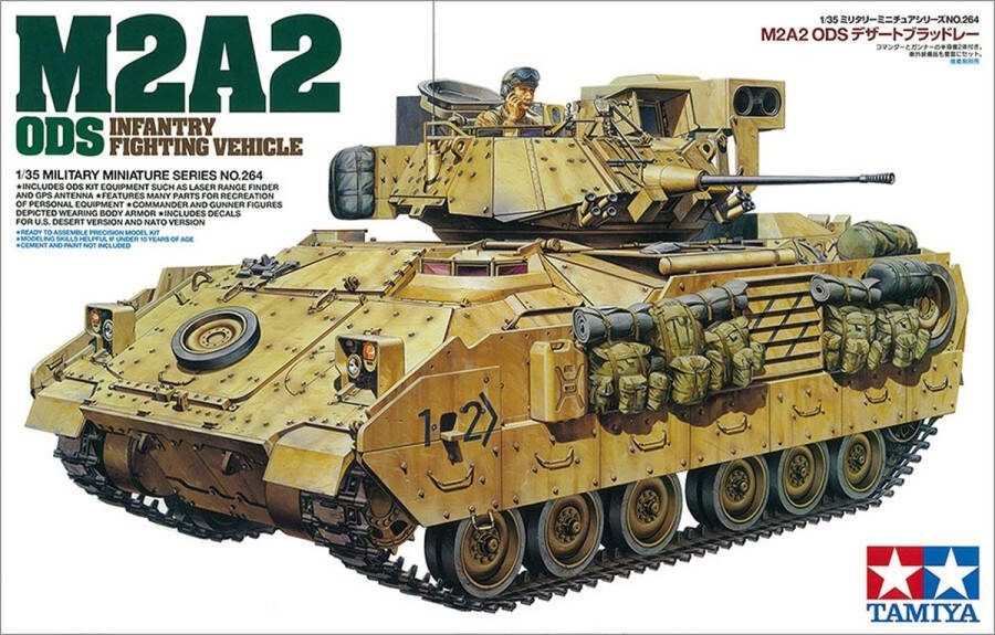 Tamiya 1:35 35264 M2 Bradley M2A2 ODS Infantry Fighting Vehicle met 1 Figuur Plastic Modelbouwpakket