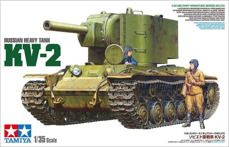 Tamiya 1:35 35375 Russian Heavy Tank KV-2 Plastic Modelbouwpakket