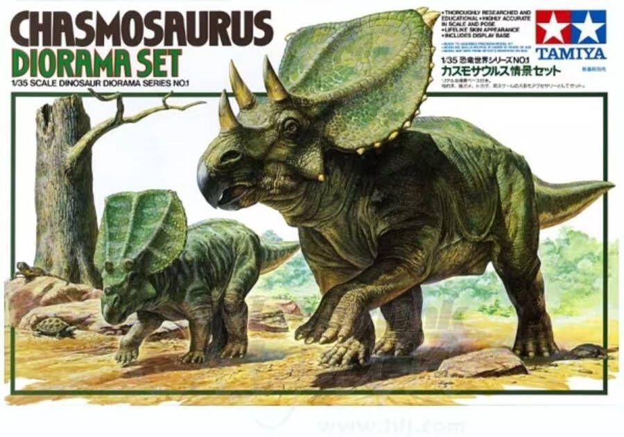 Tamiya 1:35 60101 Chasmosaurus Diorama Set Series No.1 Plastic Modelbouwpakket