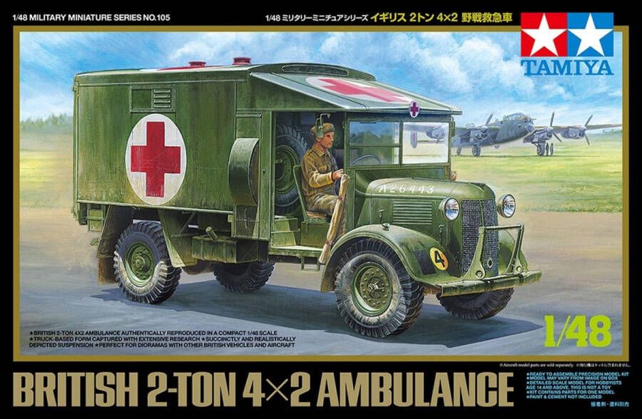 Tamiya 1:48 32605 British 2-ton 4x2 Ambulance Austin K2 Y Plastic Modelbouwpakket