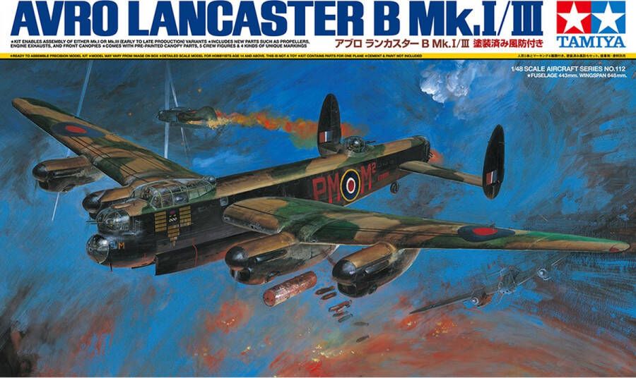 Tamiya 1:48 61111 Dambuster-Grand Slam Bomber Avro Lancaster B Mk.III Plastic Modelbouwpakket