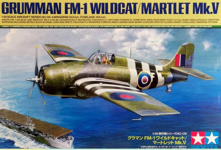 Tamiya 1:48 61126 Grumman FM-1 Wildcat Martlet Mk.V Plastic Modelbouwpakket