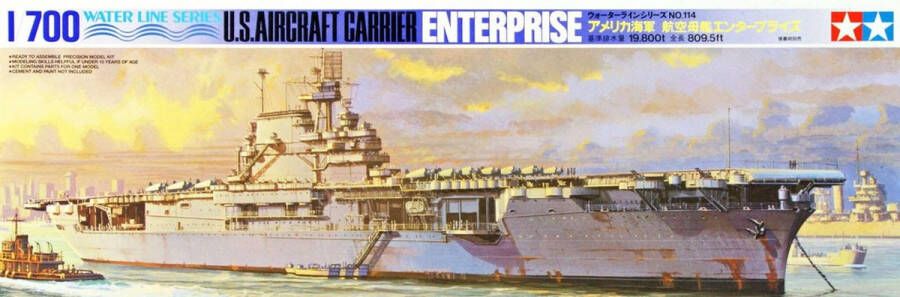 Tamiya 1:700 77514 US Enterprise Aircraft Carrier WL Ship Plastic Modelbouwpakket