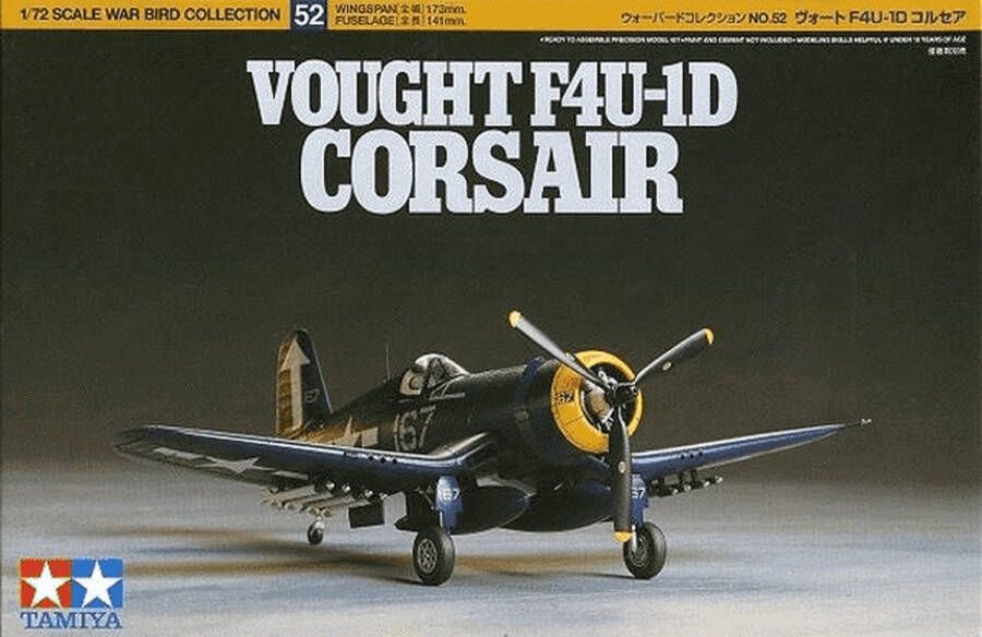 Tamiya 1:72 60752 Vought F4U-1D Corsair Plastic Modelbouwpakket