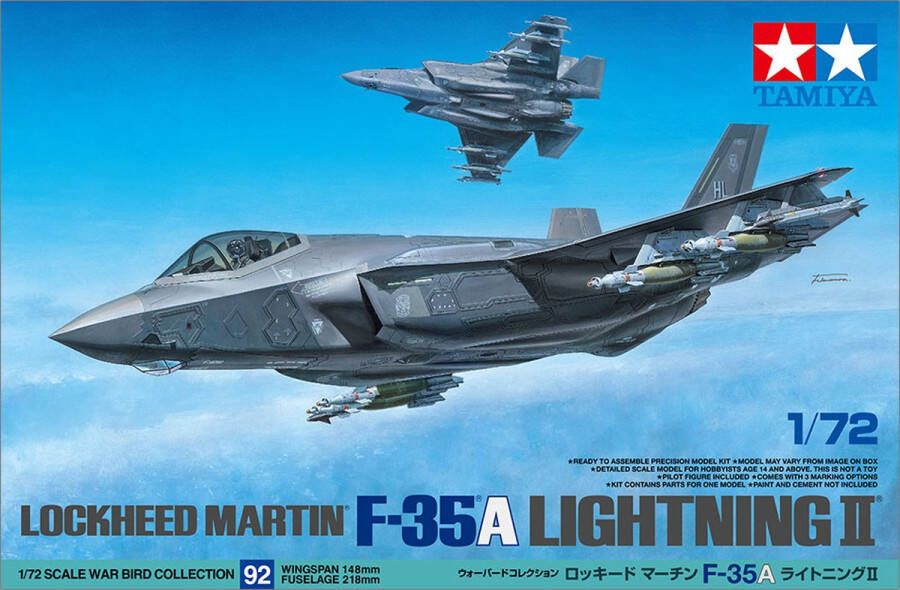 Tamiya 1:72 60792 Lockheed Martin F-35A Lightning II Plastic Modelbouwpakket