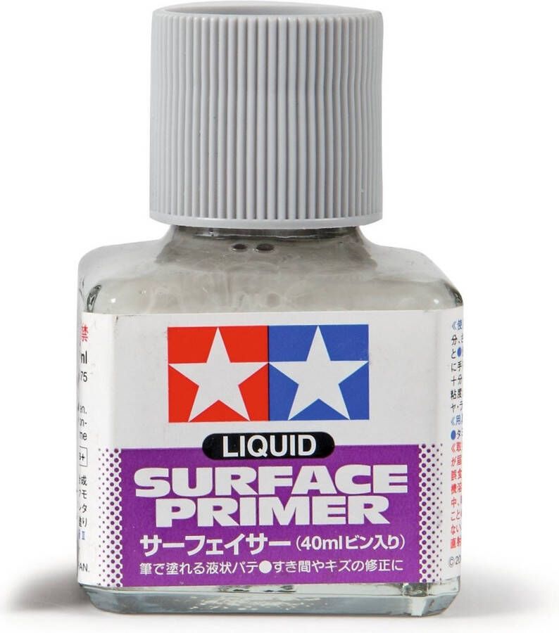 Tamiya 87075 Liquid Surface Primer Grey 40ml Verf potje