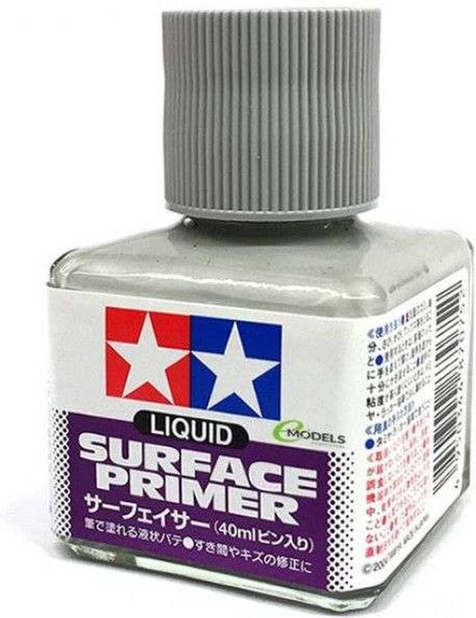 Tamiya 87075 Liquid Surface Primer Grey 40ml Verf potje