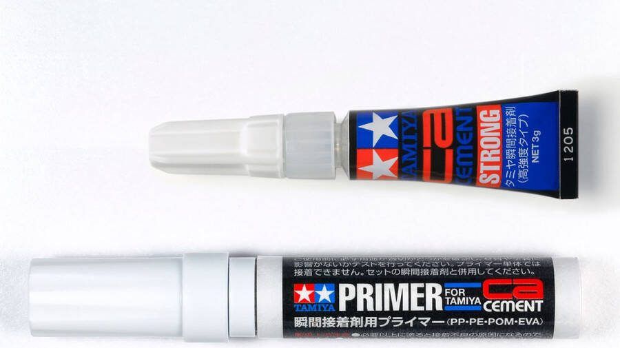 Tamiya 87211 CA Cement & Primer Set 3g PP PE POM EVA Lijm