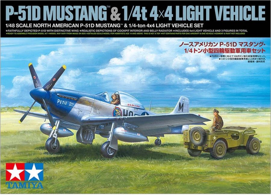 Tamiya en meer Tamiya P-51D Mustang en 1 4t 4×4 Light Vehicle + Ammo by Mig lijm