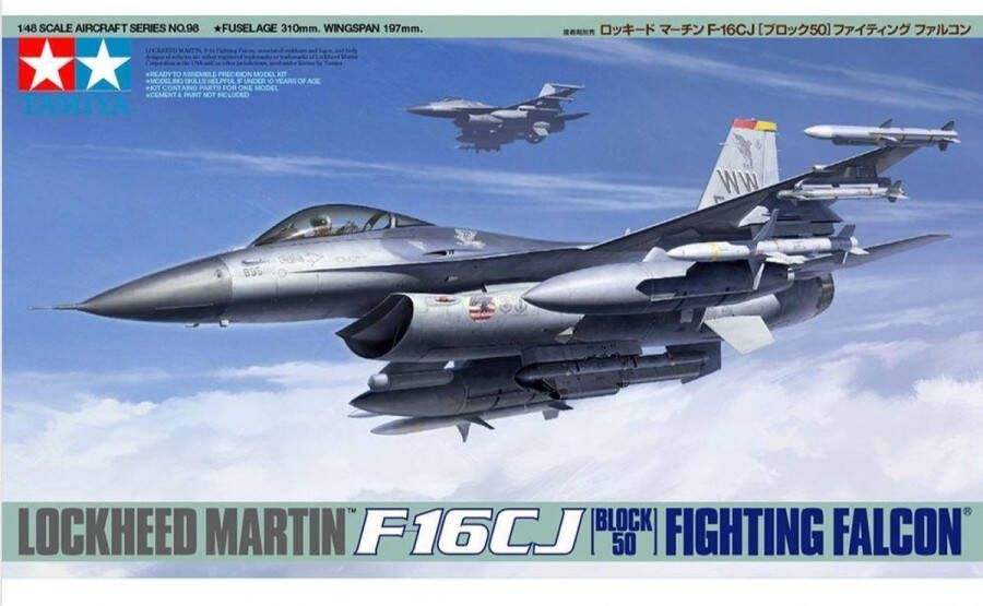 Tamiya 1:48 61098 F-16CJ Lockheed Martin Fighting Falcon Block 50 Plastic Modelbouwpakket