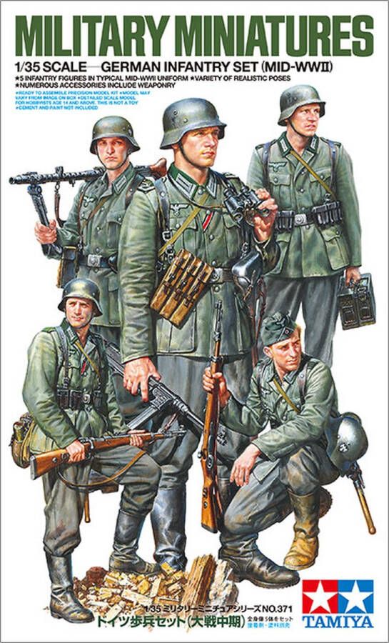 Tamiya German Infantry Set (Mid-WWII) + Ammo by Mig lijm
